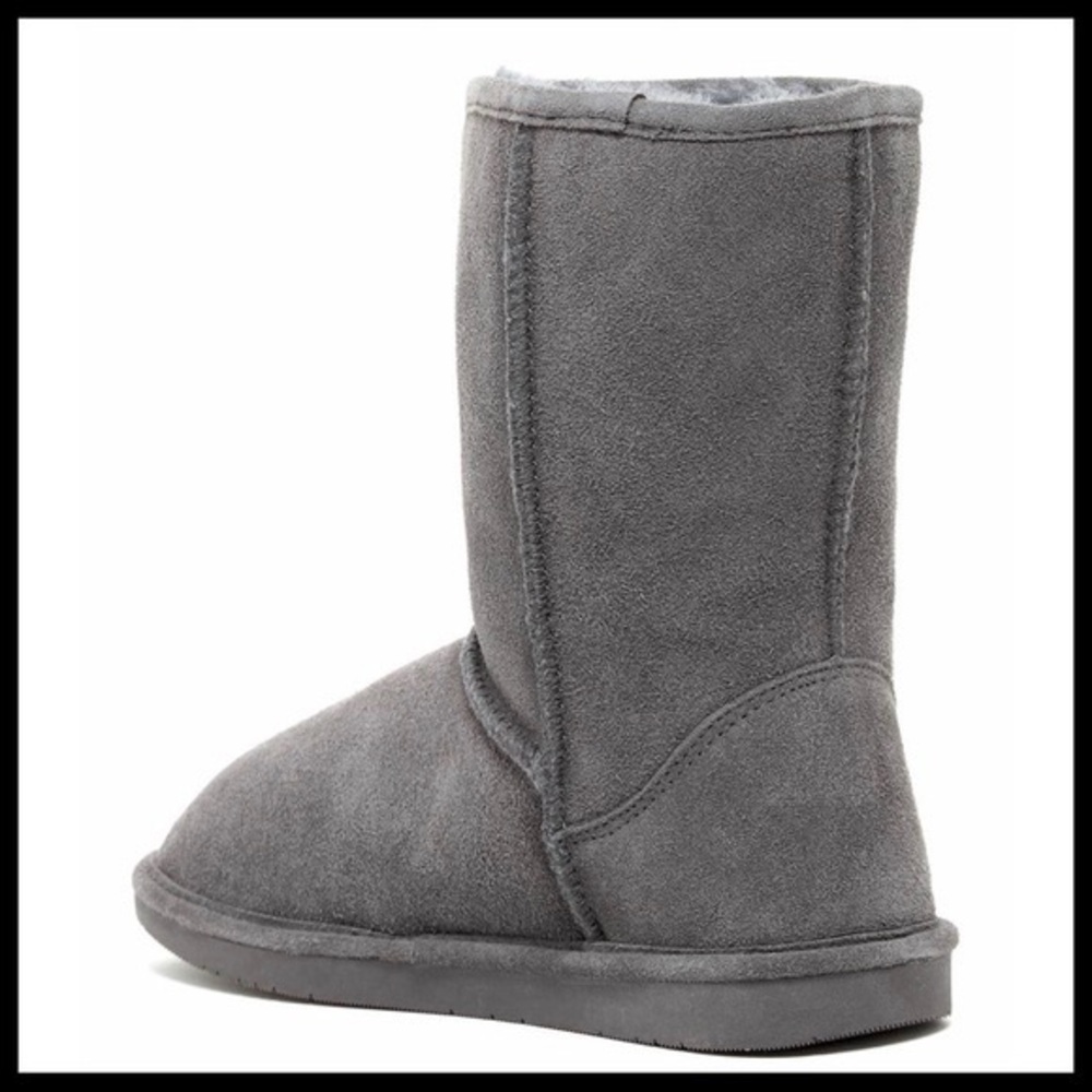 GREY SUEDE SHEARLING LINED BOOTS ANKLE BOOTIES - Picture 3 of 8